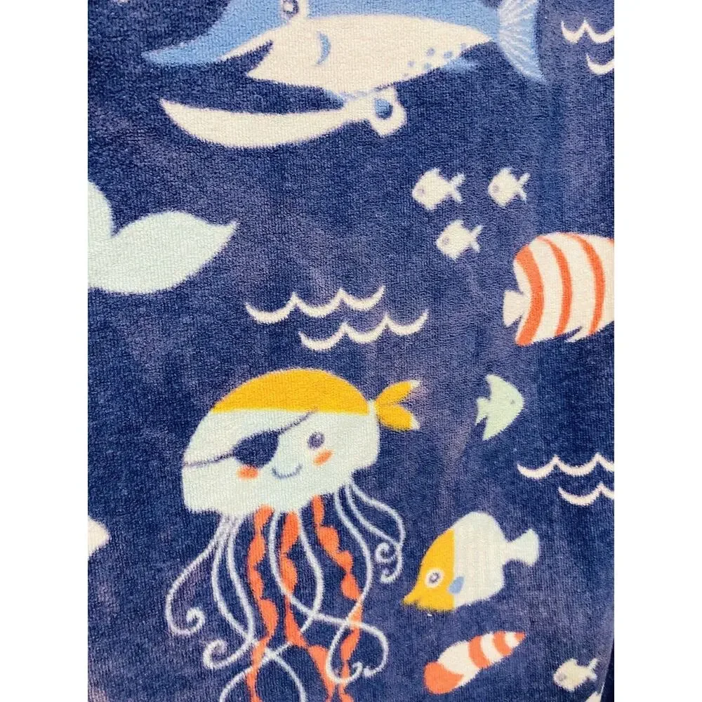 Caro Bath Beach towel Cotton Large Fish Blue Ocean Whale Jellyfish Seaturtle Cra
